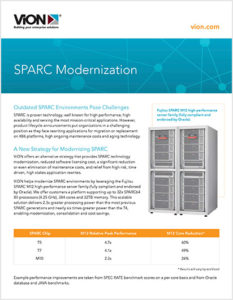 SPARC Modernization Cover with ViON logo and sans-serif type and product photo