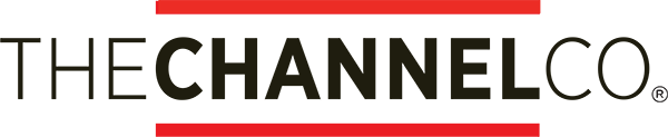 The Channel Company Logo - Black sans-serif type with red dividers on top and bottom