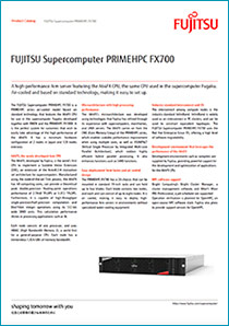 Cover of FUJITSU Supercomputer PRIMEHPC FX700 data sheet