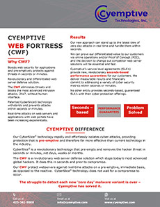 Cyemptive Web Fortress Data Sheet Cover