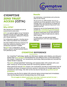 Cyemptive Zero Trust Access Data Sheet Cover